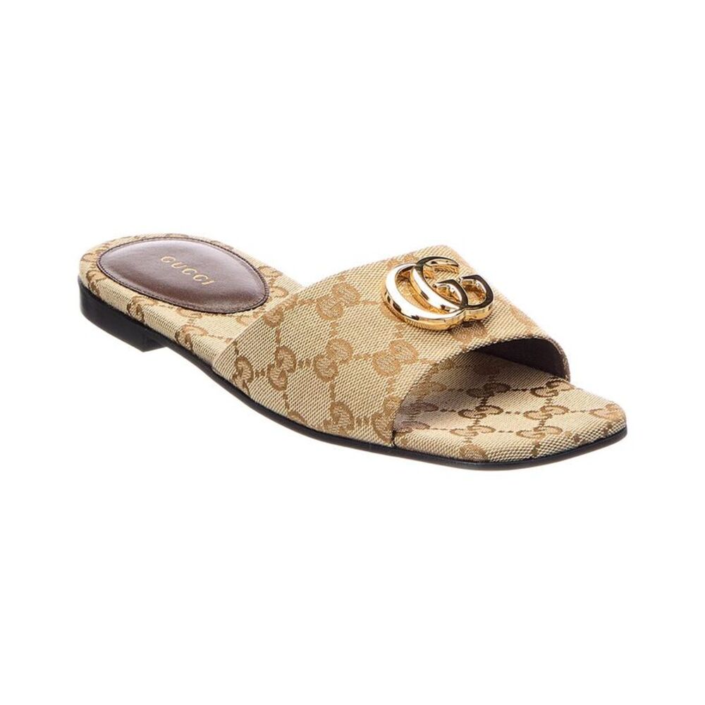 Gucci Gg Canvas Sandal, Brown
